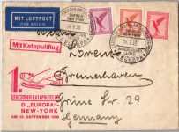 Deutsches Reich 381 u.a. auf Brief Katapultflug D.´Europa´- New York 1930 #DHY31