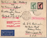 Deutsches Reich 378, 382 auf Brief Katapultflug ´Bremen´- New York 1930 #DHY32