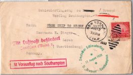 USA 279 auf Brief Schleuderflug Dampfer ´Bremen´ 1932 #DHY43