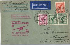 Deutsches Reich 381 u.a. auf Brief Katapultflug ´Bremen´- New York 1930 #DHY50