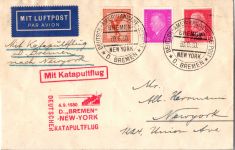 Deutsches Reich 381 u.a. auf Brief Katapultflug ´Bremen´- New York 1930 #DHY52