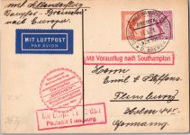 Deutsches Reich A379, 381 auf Postkarte Schleuderflug D. ´Bremen´ 1931 #DHY63