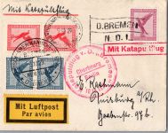 Deutsches Reich 380 u.a auf Brief Katapultflug ´Bremen´- Köln 1929 #DHY87
