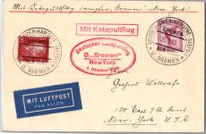Deutsches Reich A379, 421 auf Brief Katapultflug ´Bremen´- New York 1929 #DHY88