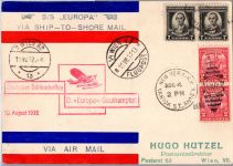 USA 342, 347 auf Postkarte Schleuderflug D. ´Europa´ 1932 #DHY99
