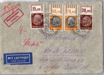 Deutsches Reich 470,473,528 W OR u.a. auf Brief Luftpost Südamerika #DHZ20