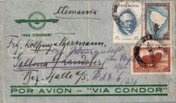 Flugpost Südamerika- Europa auf Brief via Condor #DHZ37