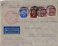 Deutsches Reich 343, 420, 471 auf Brief Luftpost- Südamerika #DHZ50