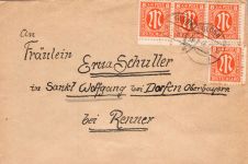 Alliierte Besetzung Bizone 5 x auf Brief als Mehrfachfrankatur #DIA53