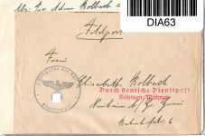 Böhmen und Mähren Feldpost auf Brief Deutsche Dienstpost Böhmen/Mähren #DIA63