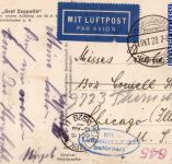 Deutsches Reich 423 auf Postkarte Zeppelinfahrt LZ 127 #DHX44