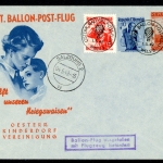 Österreich Kinderdorf-Ballonpost 2. a. Wels 1.5.49 #JT714
