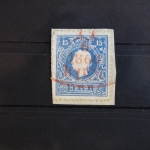 Österreich 15II gestempelt mit rotem Stempel, Type II #RT174