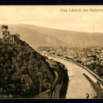 AK Niederlahnstein Rhein-Lahn-Kreis Burg Lahneck 1913 gebraucht #IU959