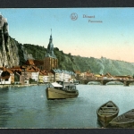 AK Dinant, Belgien Maas mit Lastkahn vor Kathedrale 1915 gebraucht #IN729