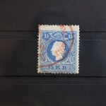 Österreich 15II gestempelt mit rotem Stempel, Type II #RT176