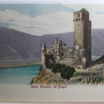 AK Bingen Ruine Ehrenfels bei Bingen Künstlerkarte ungebraucht #PD055