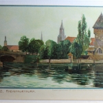 AK Konstanz Rheintorturm Künstlerkarte ungebraucht #PD237