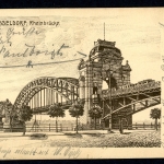 AK Düsseldorf Zeichnung Alte Oberkasseler Brücke 1911 gebraucht #IN749