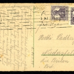AK Düsseldorf Schwanenspiegel mit Fischerhaus, colorfiert 1920 gebraucht #IN750