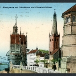 AK Düsseldorf Burgplatz mit Lambertus und Schlossturm 1924 gebraucht #IN752
