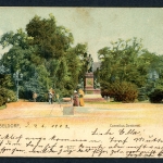 AK Düsseldorf Cornelius-Denkmal am Hofgarten 1902 gebraucht #IN761