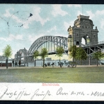 AK Düsseldorf Radschläger vor Alter Oberkasseler Brücke 1906 gebraucht #IN776