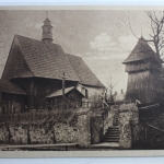 AK Oberschlesien Holzkirche mit Glockenturm Groß-Patschin ungebraucht #PD425
