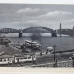AK Köln Blick v. d. Hindenburgbrücke a. d. Hohenzollernbrücke ungebraucht #PD630