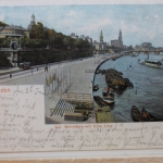 AK Dresden Belvédére mit Elbe Ufer 1903 gebraucht #PD644