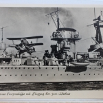 AK Wilhelmshaven Mittelschiff des Panzerschiffes Feldpost 1942 gebraucht #PD683