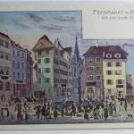 AK Basel Fischmarkt um das Jahr 1840 Künstlerkarte ungebraucht #PD720