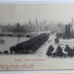 AK Zürich Utoquai und Quaibrücke 1905 gebraucht #PD885