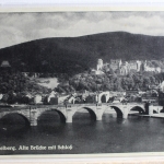 AK Heidelberg Alte Brücke mit Schloss 1939 gebraucht #PD917