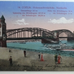 AK Köln Hohenzollernbrücke Nordseite Feldpost 1916 gebraucht #PE004