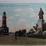 AK Kiel-Holtenau Kaiser Wilhelm Denkmal mit Leuchtturm 1910 gebraucht #PE557