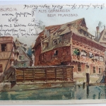 AK Straßburg Alte Gerbereien Künstlerkarte (A. Erdmann) 1911 gebraucht #PE559