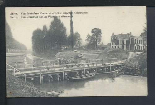 Ansichtskarte Belgien Lierre Von deutschen Pionieren errichtete Holzbrücke