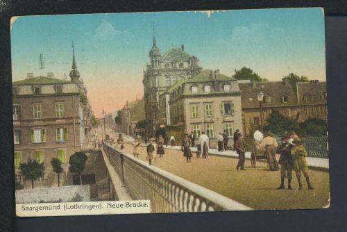 Ansichtskarte Frankreich Saargemünd Lothringen Neue Brücke Stralsund