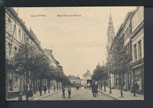 Ansichtskarte Belgien Courtrai Kornmarkt