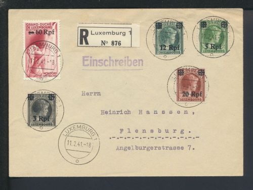 Besetzung Luxemburg R-Brief Flensburg Schleswig-Holstein