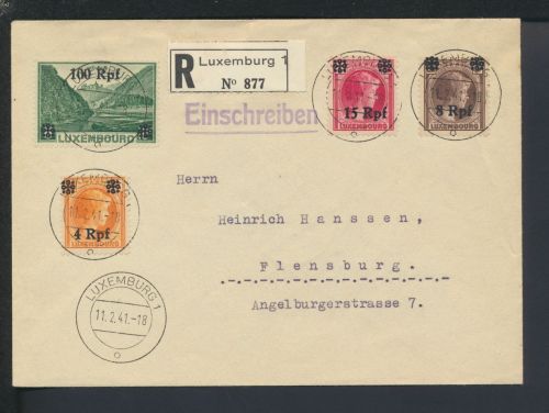 Besetzung Luxemburg R-Brief Flensburg Schleswig-Holstein
