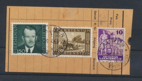 Liechtenstein Briefstück MIF 217 + 221 Fürst Franz Joseph Binnenkanal u.a. 1943