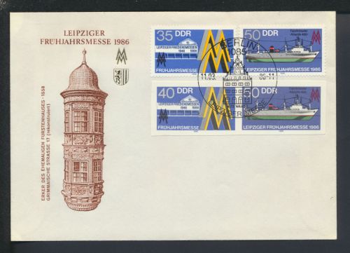 DDR Brief 3003-3004 plus GGA Ganzsachenausschnitt dazu Leipziger Frühjahrsmesse