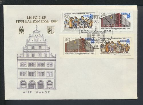 DDR Brief 3080-3081 plus GGA Ganzsachenausschnitt dazu Leipziger Frühjahrsmesse