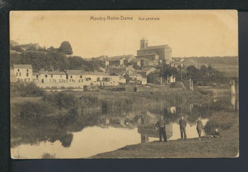 Ansichtskarte Frankreich Montcy-Notre-Dame Vue generale Feldpost Essen NRW