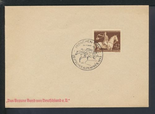 Pferde Pferdesporr Brief Deutsches Reich int. Das braune Band SST München Bayern