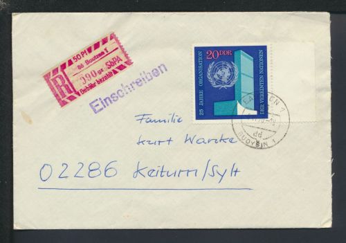 R-Brief DDR Sonder R-Zettel Bautzen Sachsen Keitum Sylt Schleswig-Holstein