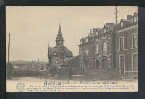 Ansichtskarte Belgien Auvelais Rue des Auges Feldpost Erbenheim Hessen