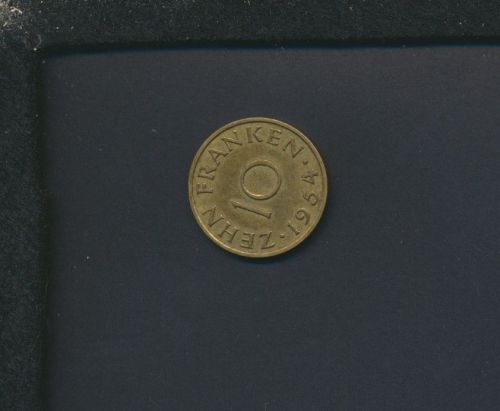 Münze Saarland 10 Franken 1954 Stgl.